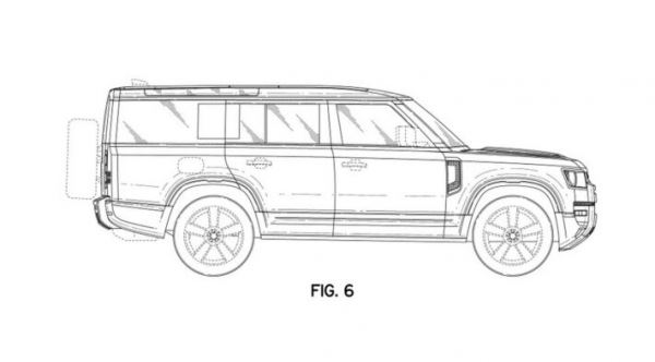 Land Rover запатентовал в США самый крупный внедорожник Land Rover Defender с индексом 130